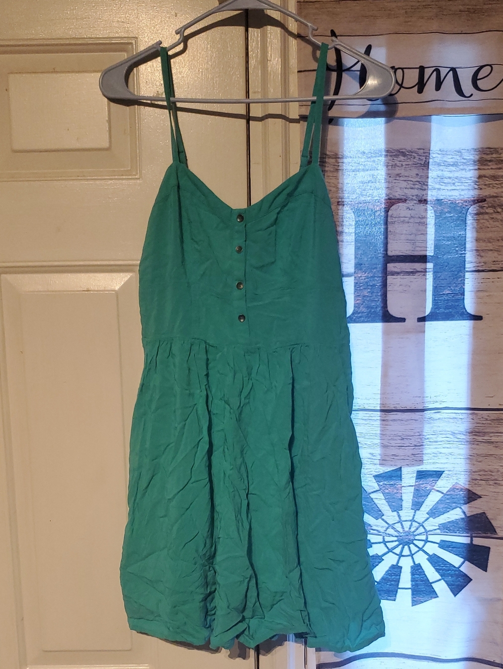 Express Green Spaghetti-Strap Mini Dress